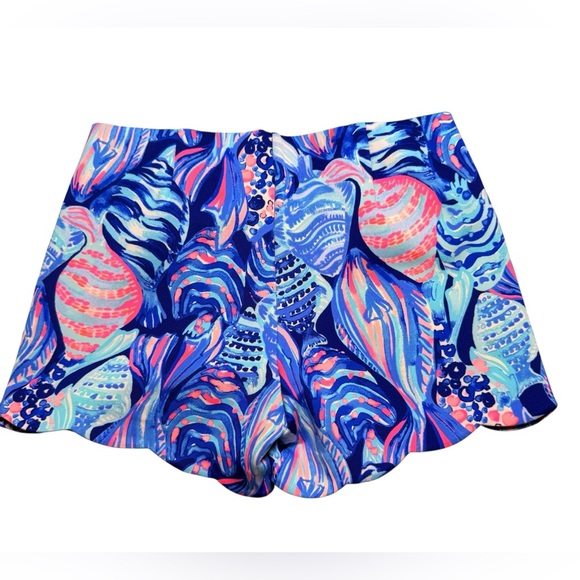 Lilly Pulitzer XXS Ocean-Inspired Scallop Hem Scuba Shorts - Picture 2 of 4